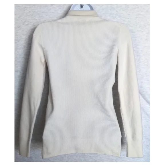Aritzia Babaton Mcsweeney V Neck Ribbed Polo Sweater - Picture 5 of 7